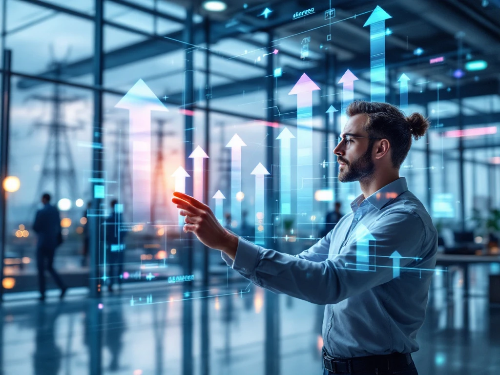 Lead engineer analyseert 3D-holografisch infrastructuurnetwerk in INNSO