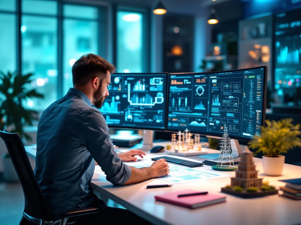 Lead engineer analyseert infrastructuurschema