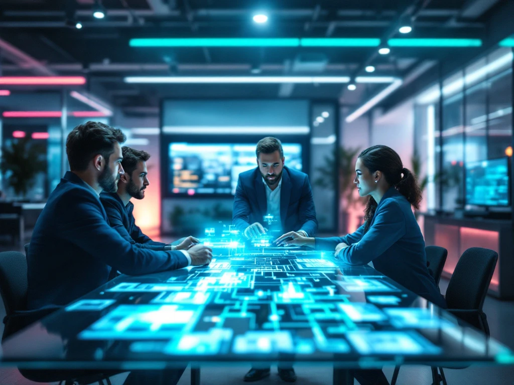 Lead engineer overlegt met collega